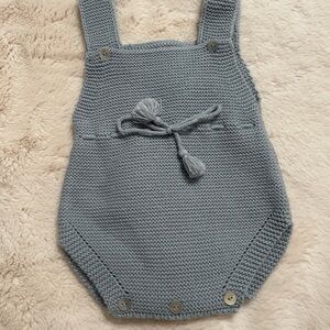 Mebi Root Baby Knit Romper in Blue